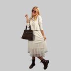 Feinstrick Tüllkleid Set - Farbauswahl