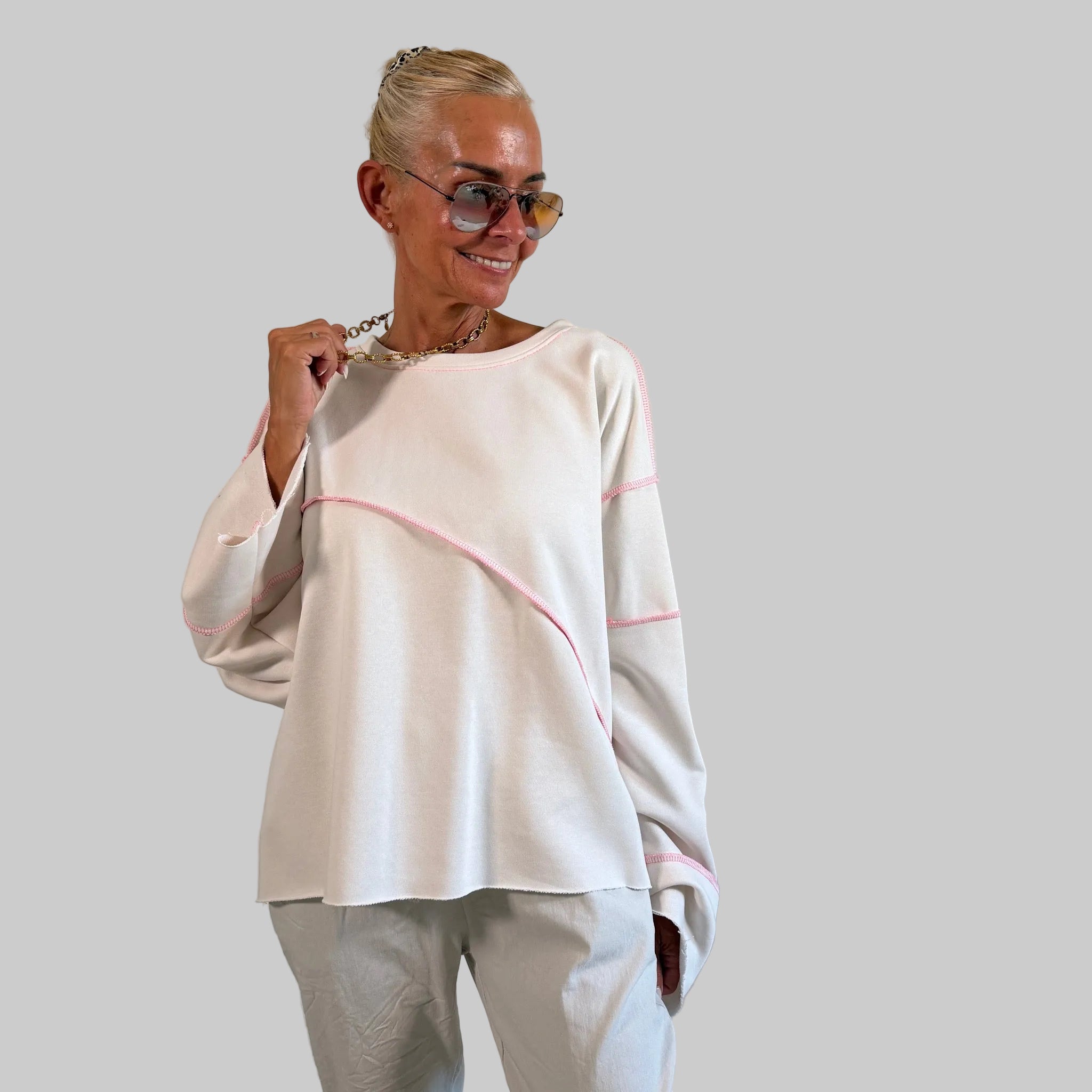 Sweater Rosa Nähte - Farbauswahl