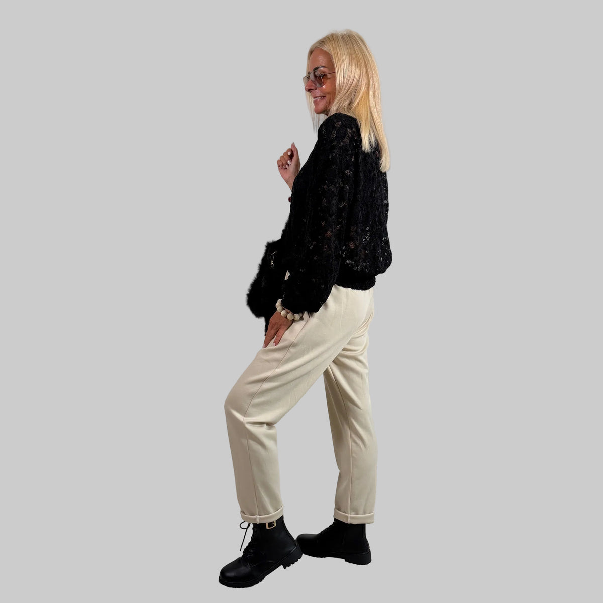 Butterstoff Hose schmales Bein - Farbauswahl