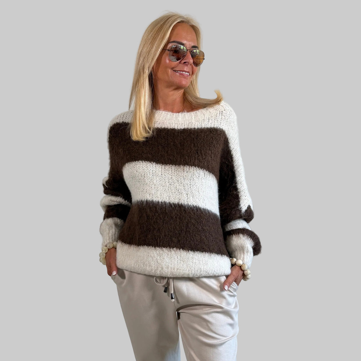 Strickpullover Streifen - Farbauswahl
