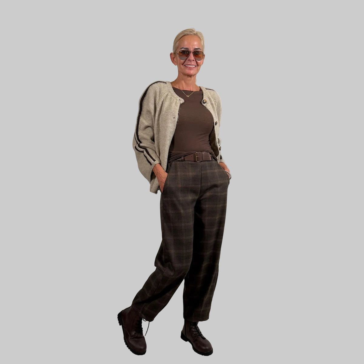 Stoffhose 7/8 kariert - Farbauswahl