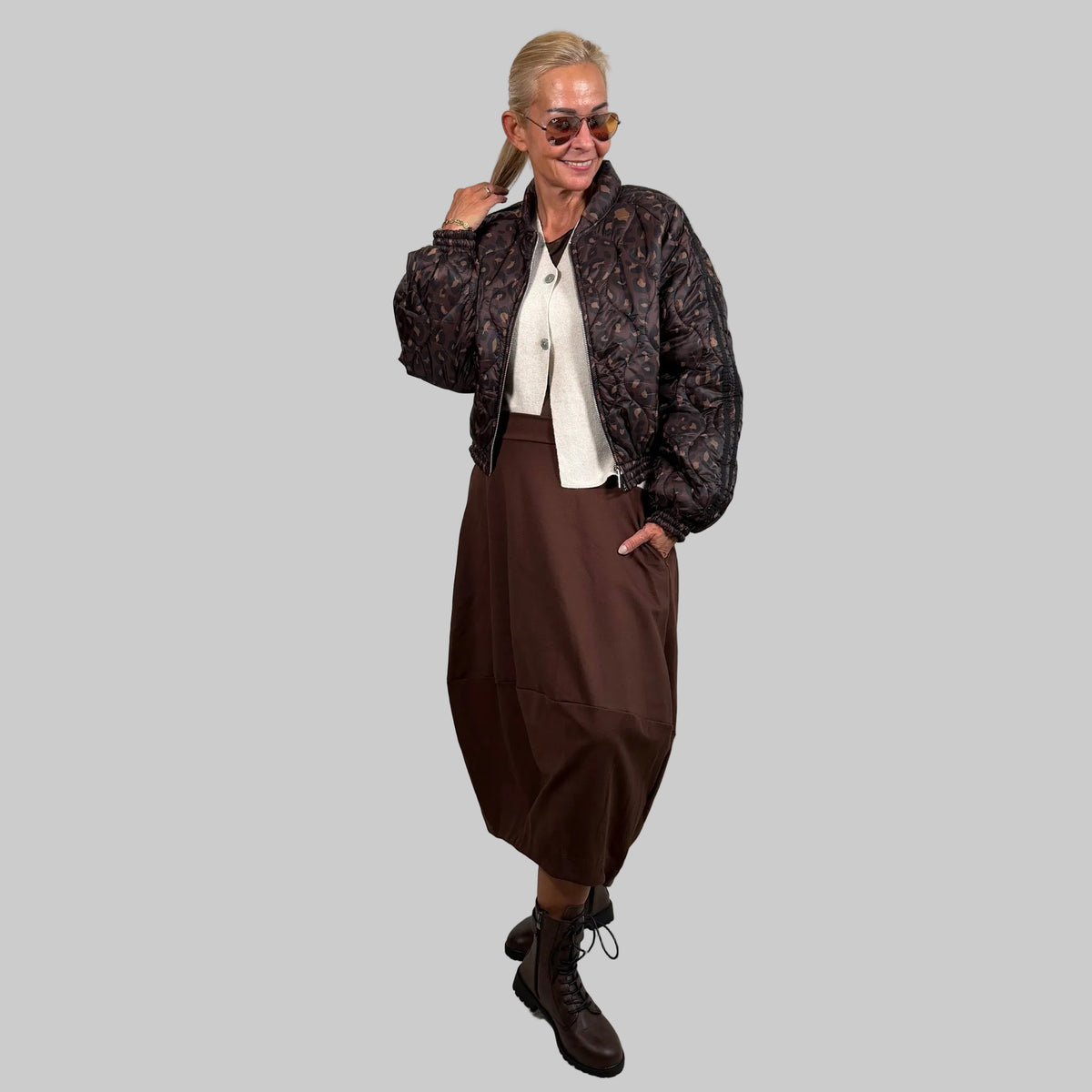 Leo Stepp-Blouson Streifen