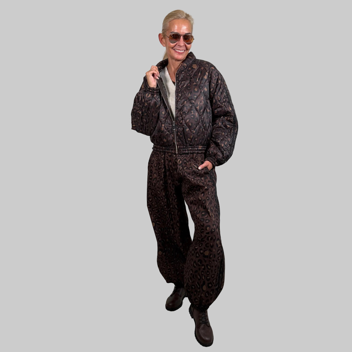 Leo Stepp-Blouson Streifen