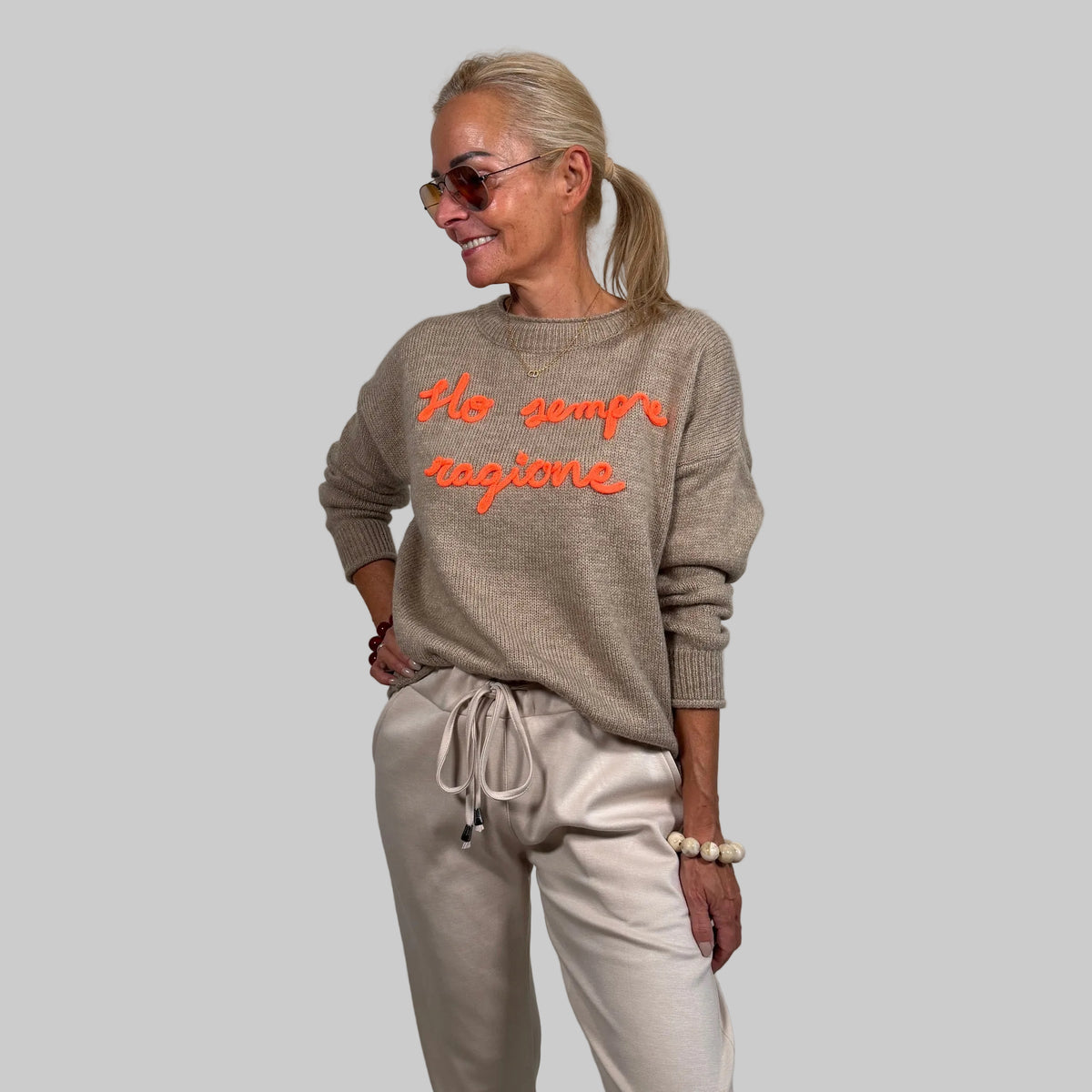 Strickpullover "Ho sempre ragione" - Farbauswahl