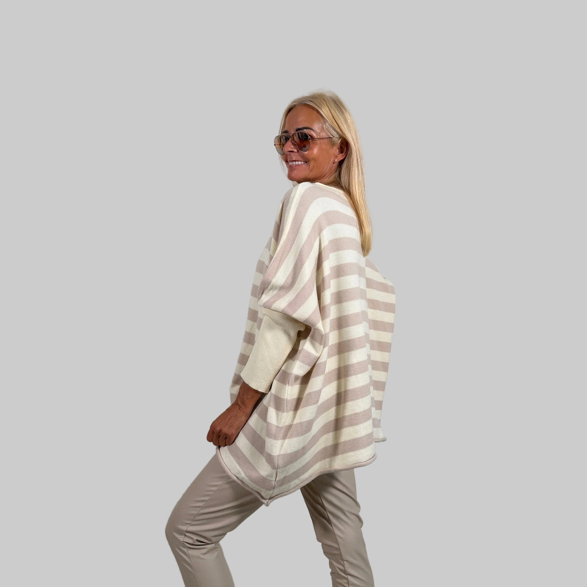 Feinstrickpullover Streifen Oversize - Farbauswahl