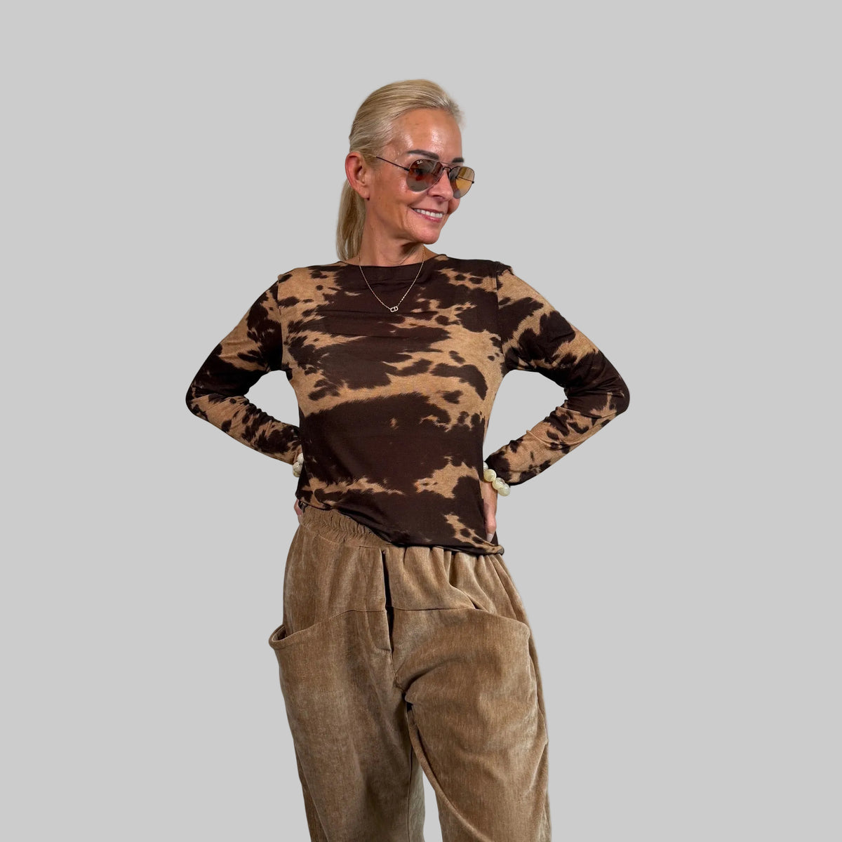 Kaschmir Langarmshirt Camouflage - Farbauswahl