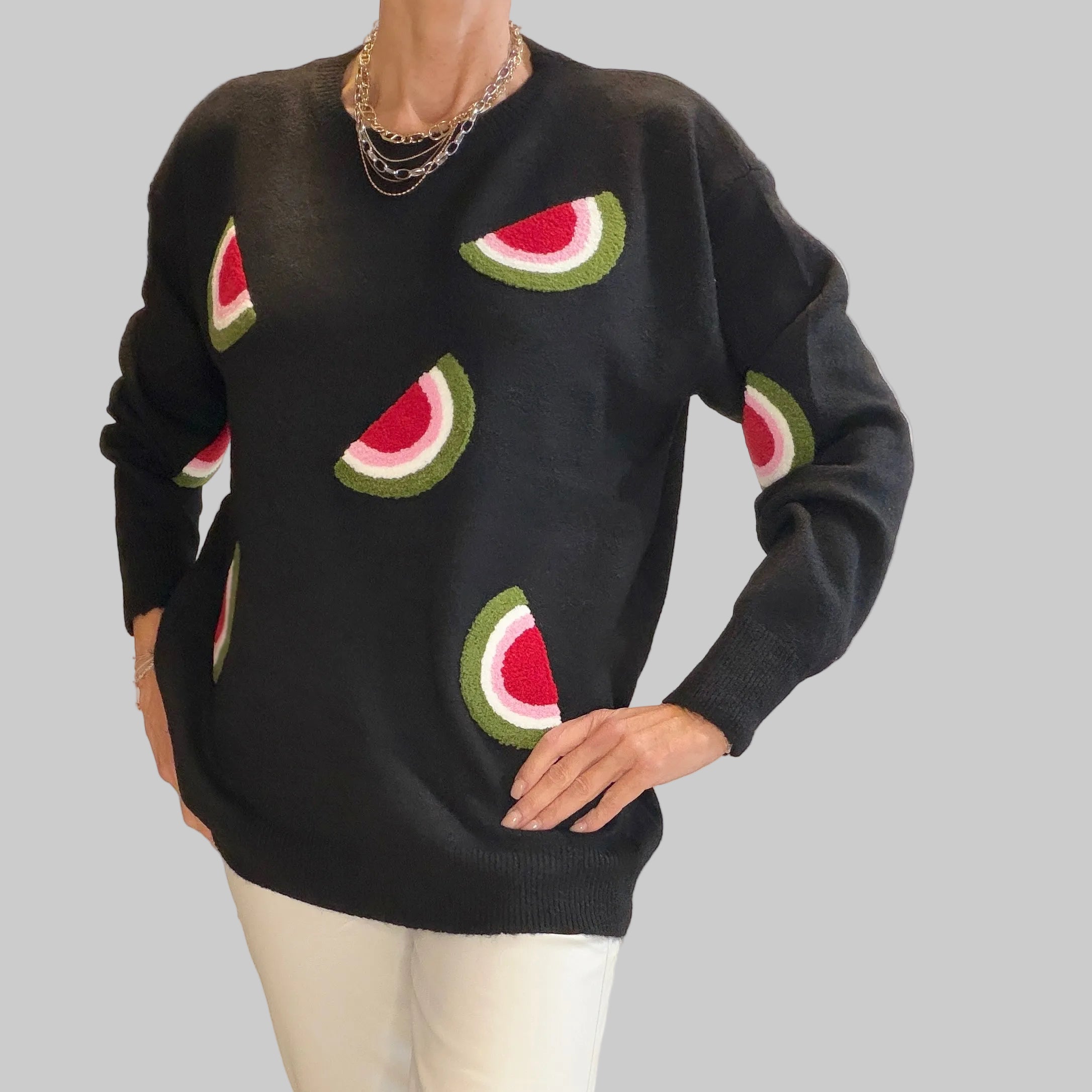Feinstrickpullover - Melone