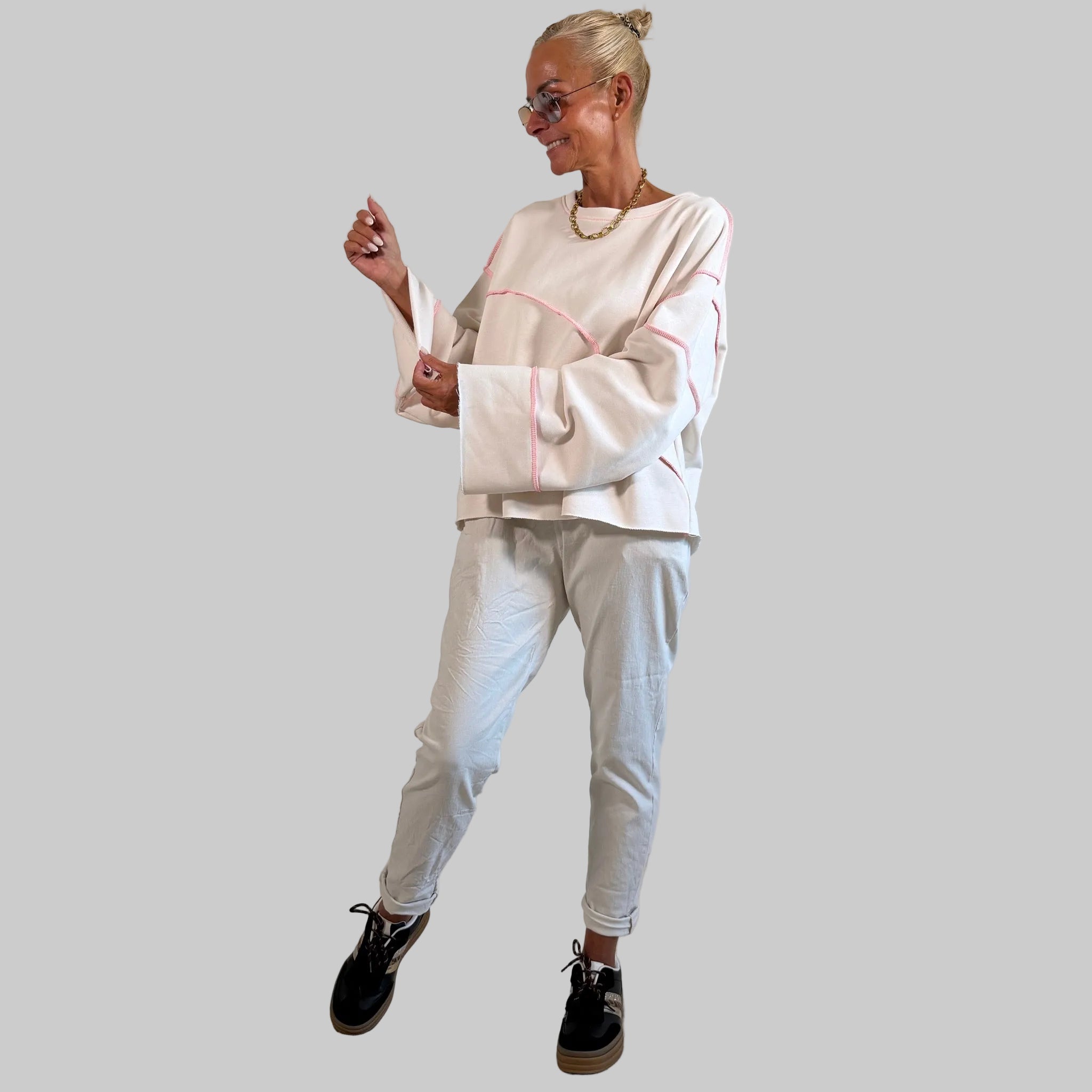 Sweater Rosa Nähte - Farbauswahl