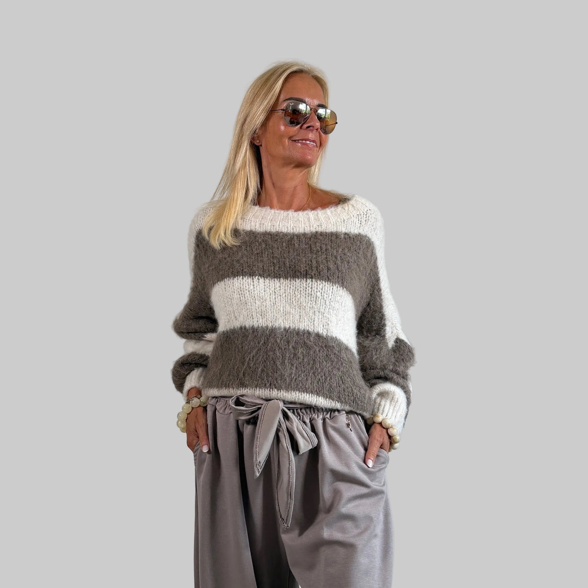 Strickpullover Streifen - Farbauswahl