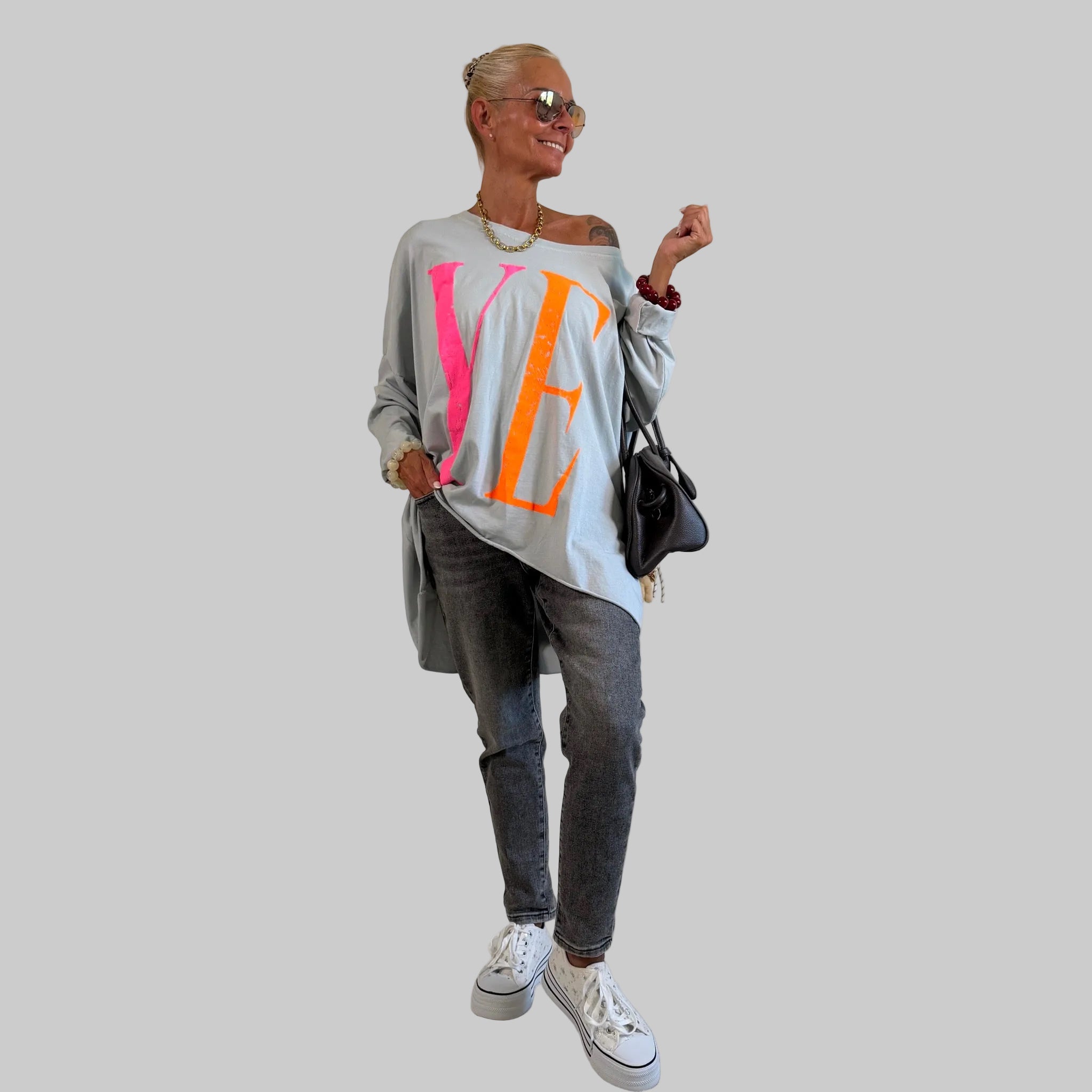 Longshirt Oversize "YEAH" - Farbauswahl