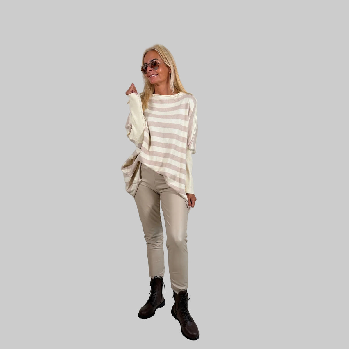 Feinstrickpullover Streifen Oversize - Farbauswahl