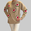 Feinstrickpullover - Melone