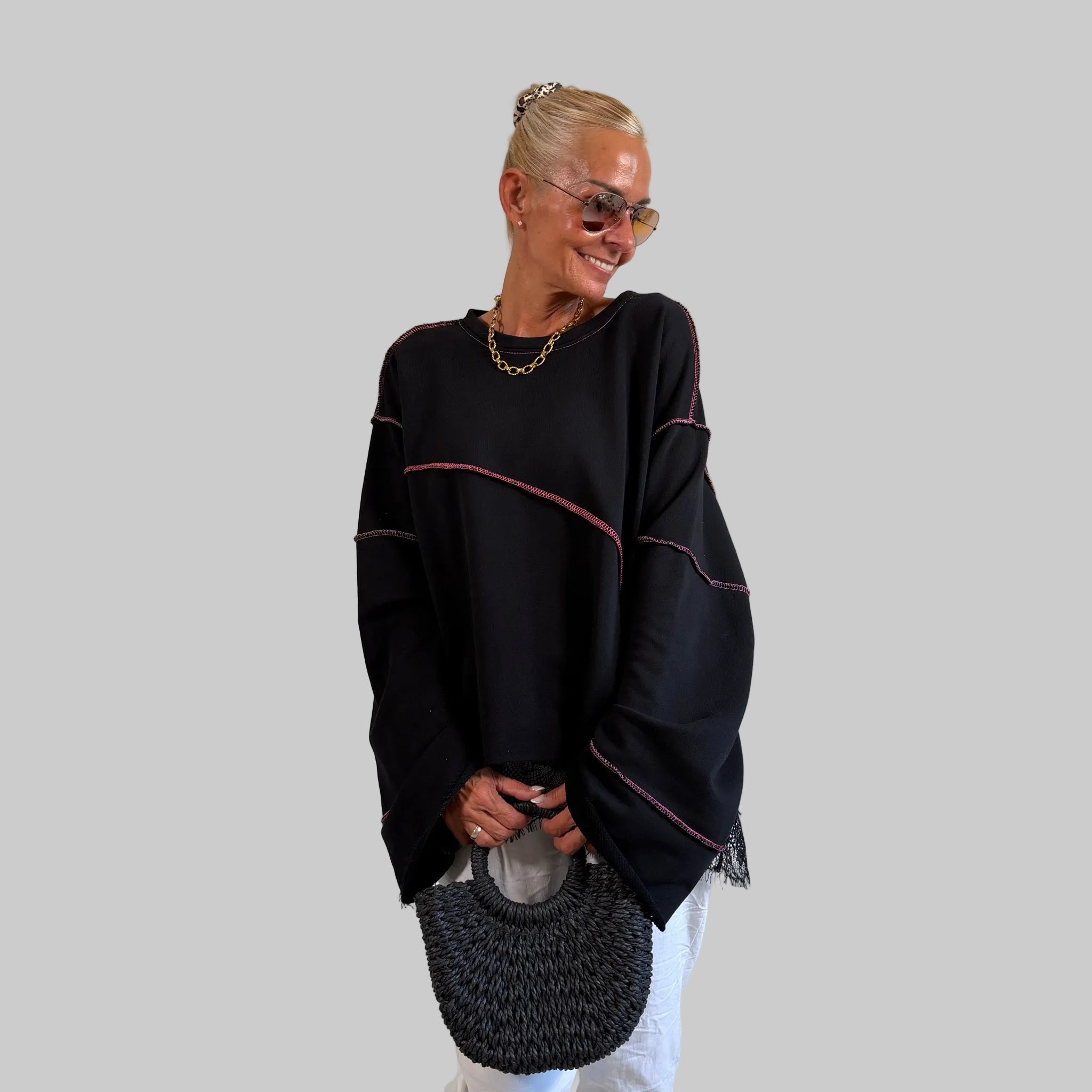 Sweater Rosa Nähte - Farbauswahl