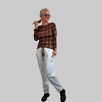 Modal Langarmshirt kariert - Farbauswahl