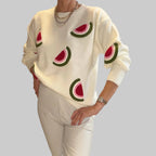 Feinstrickpullover - Melone