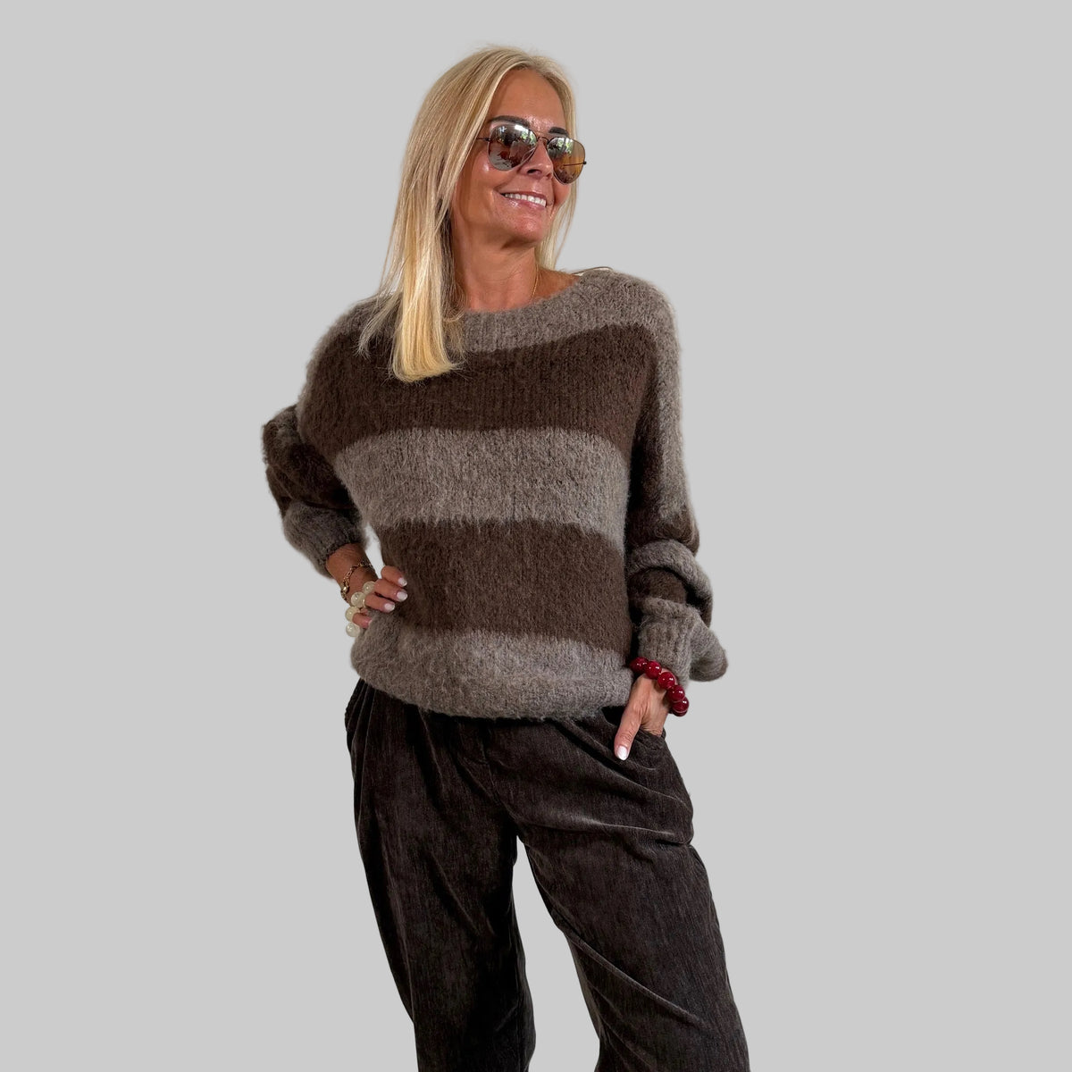Strickpullover Streifen - Farbauswahl