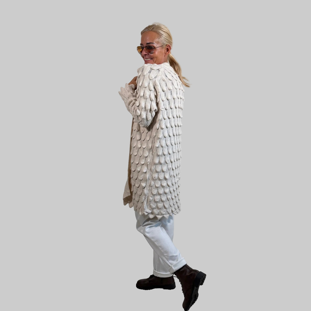 Strickmantel Schuppenmuster - Farbauswahl