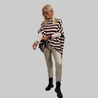 Feinstrickpullover Streifen Oversize - Farbauswahl