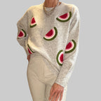 Feinstrickpullover - Melone