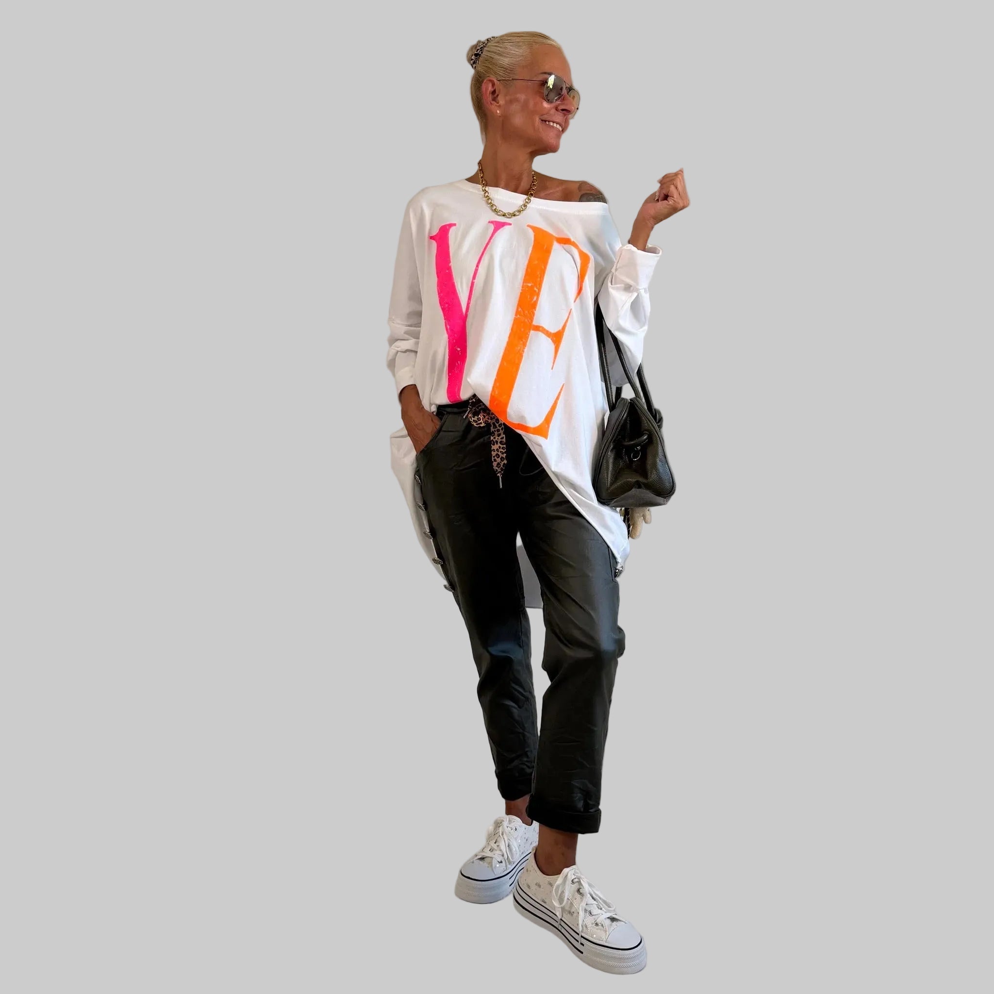 Leder Stretchhose