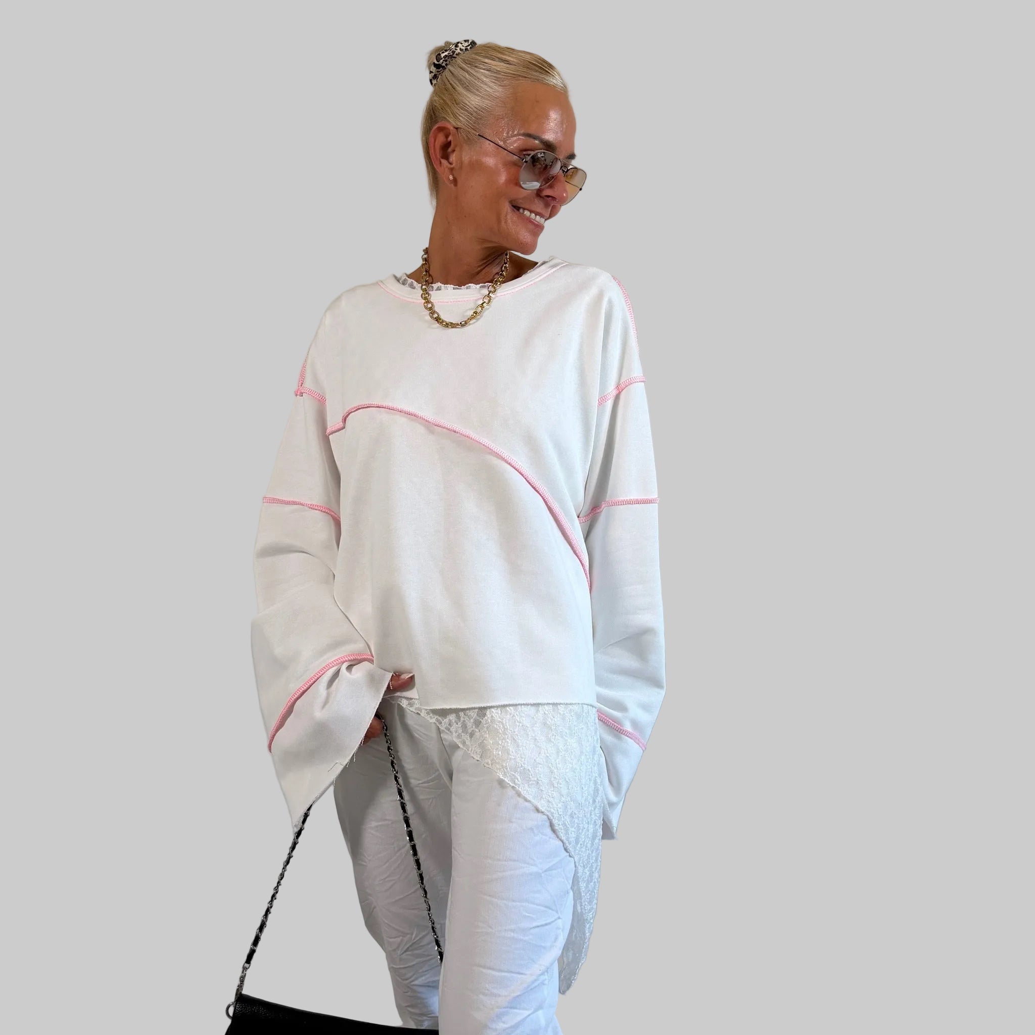 Sweater Rosa Nähte - Farbauswahl