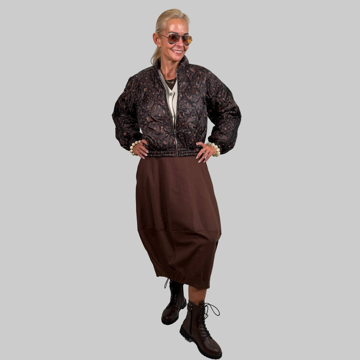 Leo Stepp-Blouson Streifen