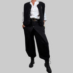 Stretch Wide Leg Hose Knopf - Farbauswahl