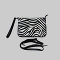 Leder Clutch mit Zebradetails
