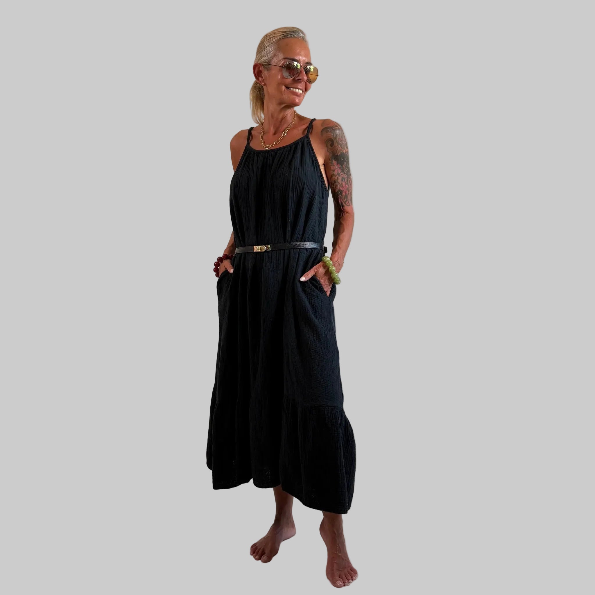 Musselin Uni Sommerkleid - Farbauswahl