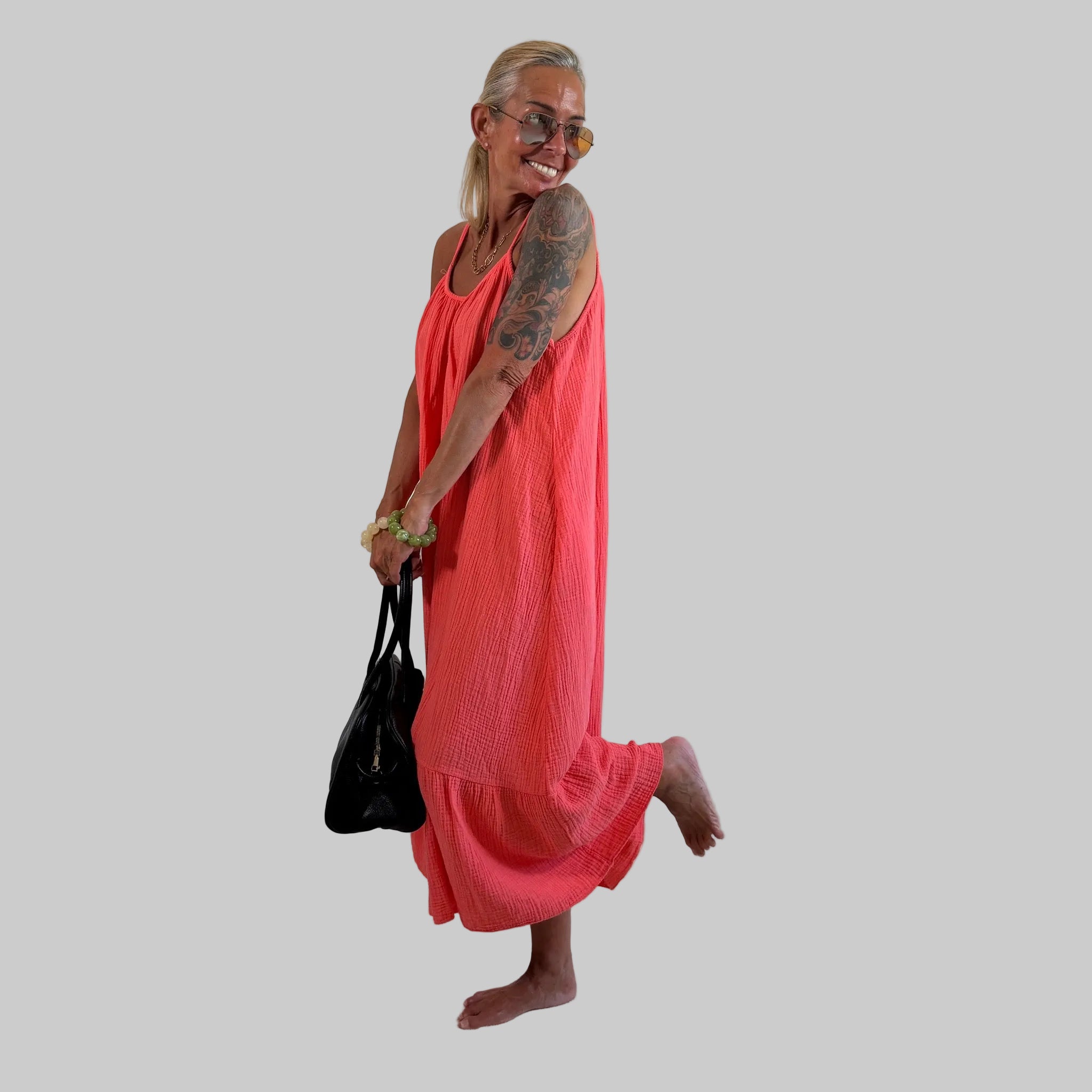 Musselin Uni Sommerkleid - Farbauswahl