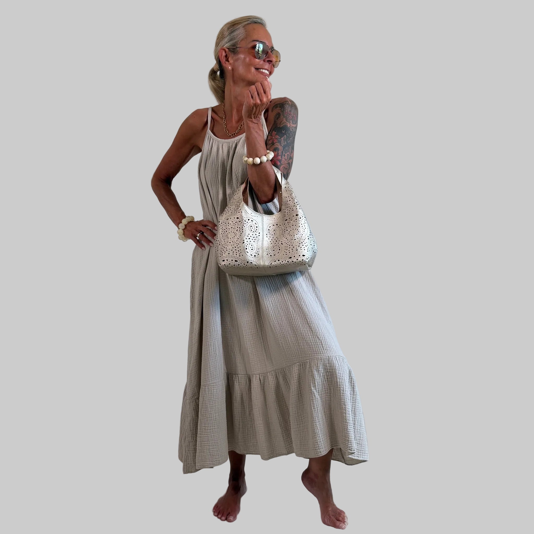 Musselin Uni Sommerkleid - Farbauswahl