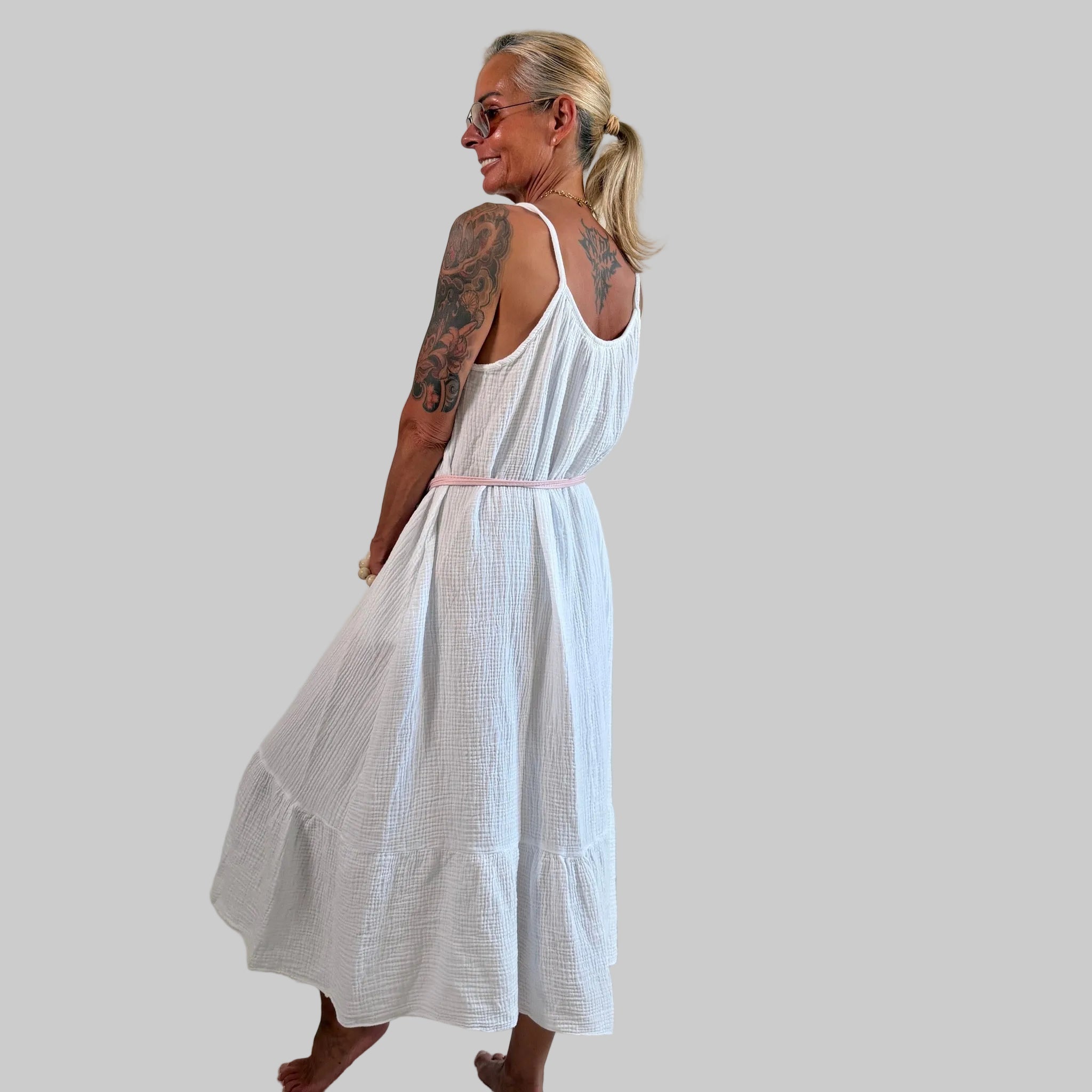 Musselin Uni Sommerkleid - Farbauswahl