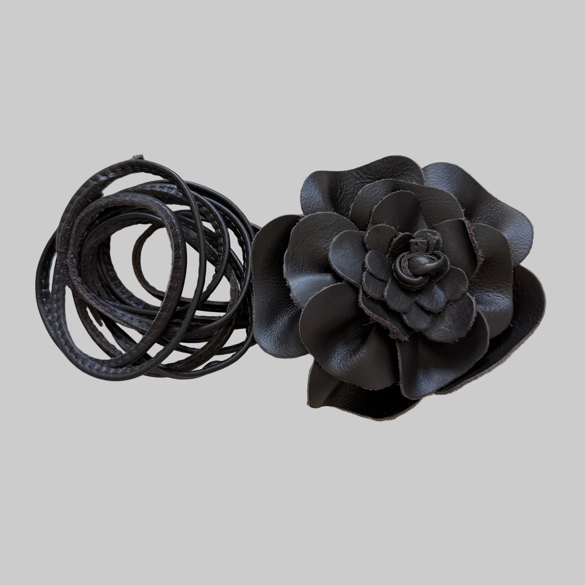Lederbindegürtel Blume - Farbauswahl