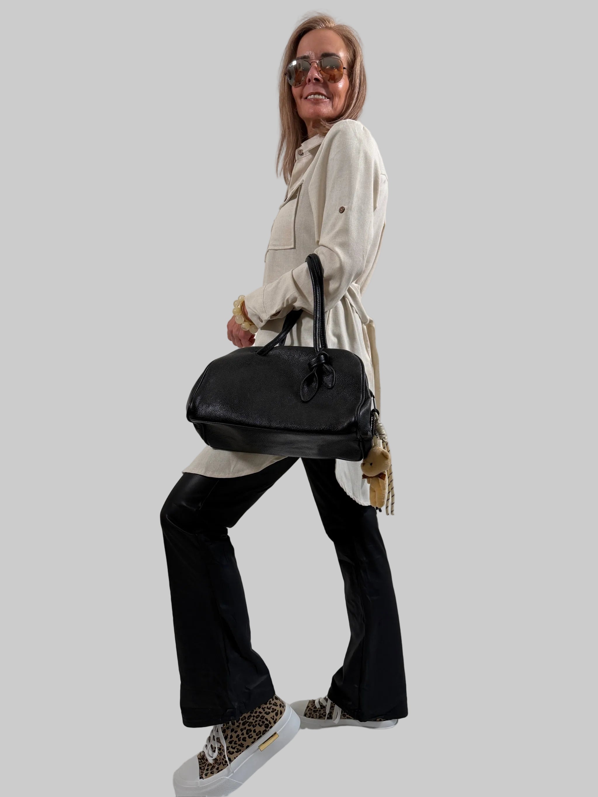 Longbluse mit Gürtel