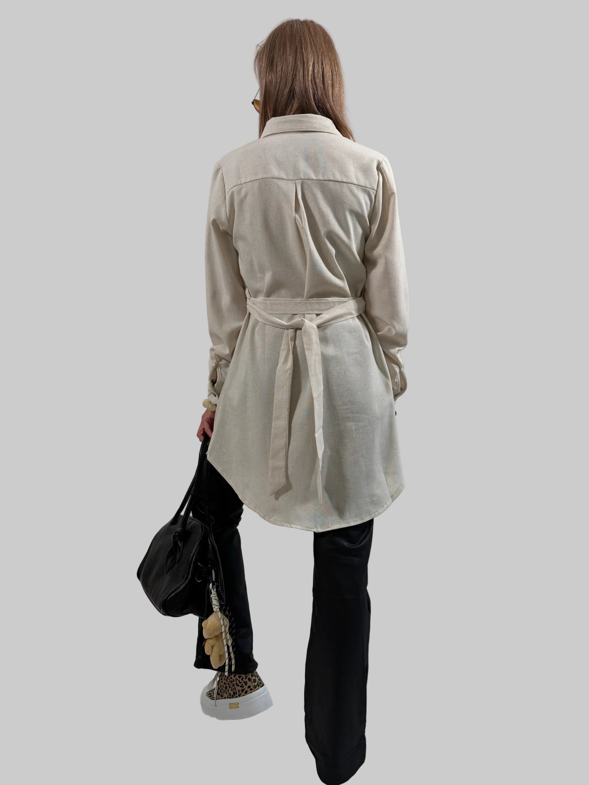 Longbluse mit Gürtel