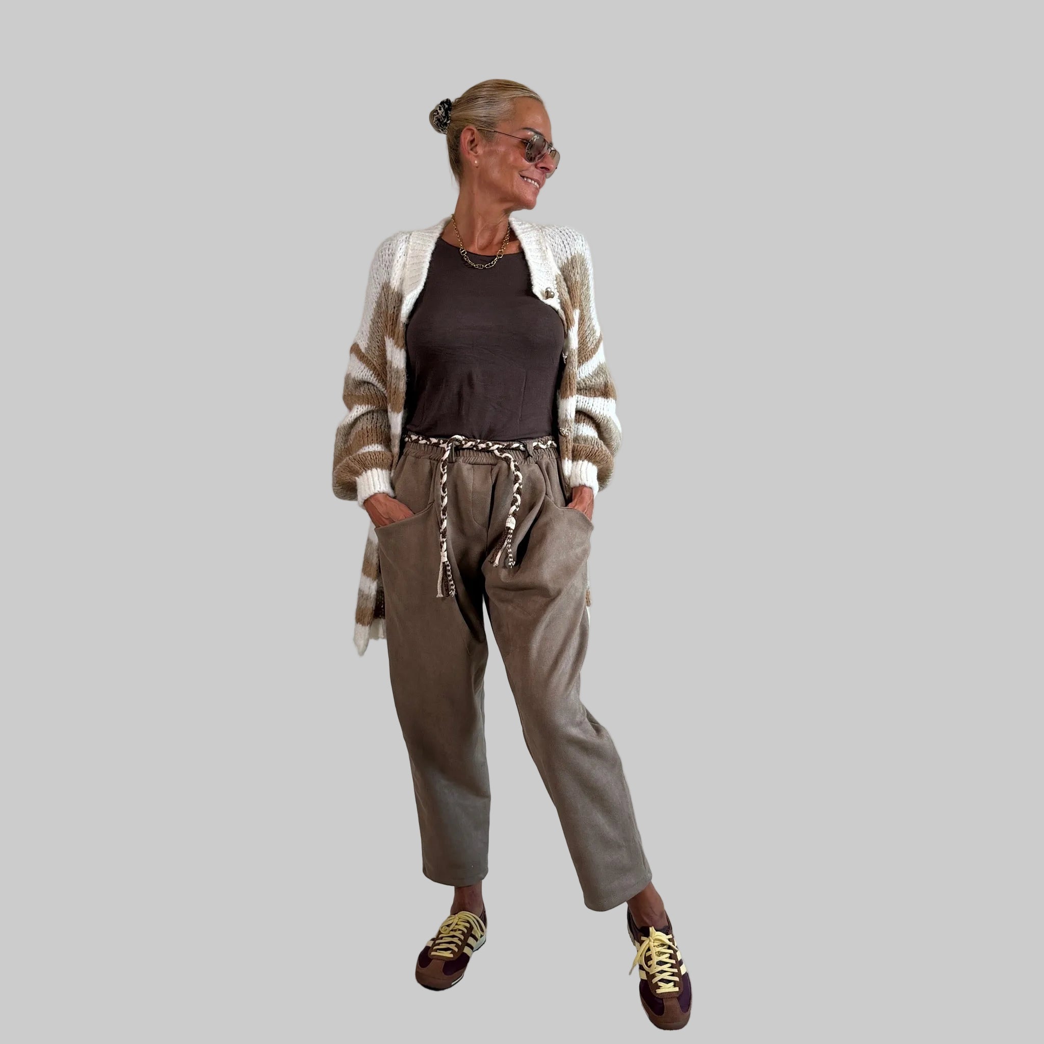Hose Velour Optik 7/8 Länge - Farbauswahl