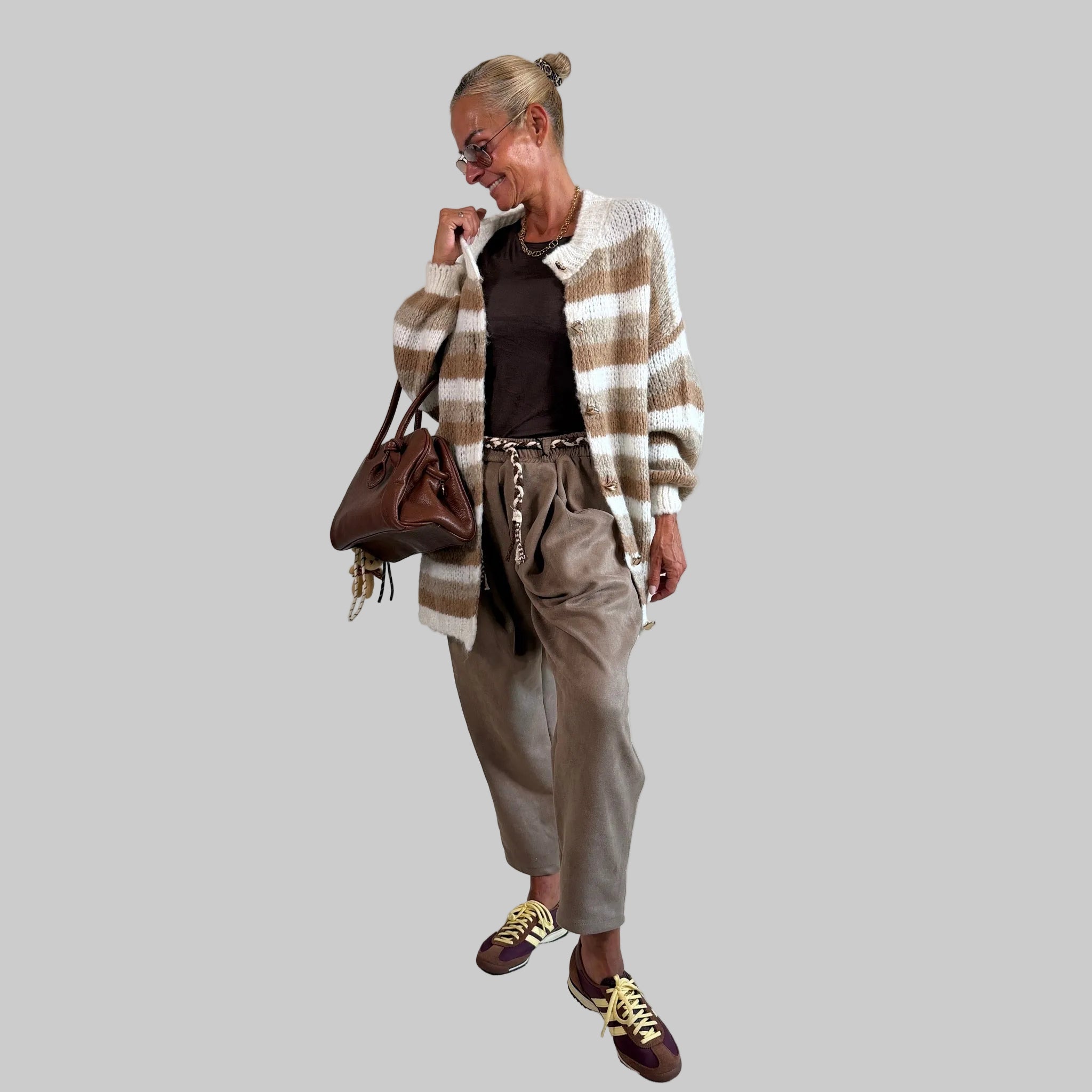Cozy Oversized Strickweste Streifen - Farbauswahl