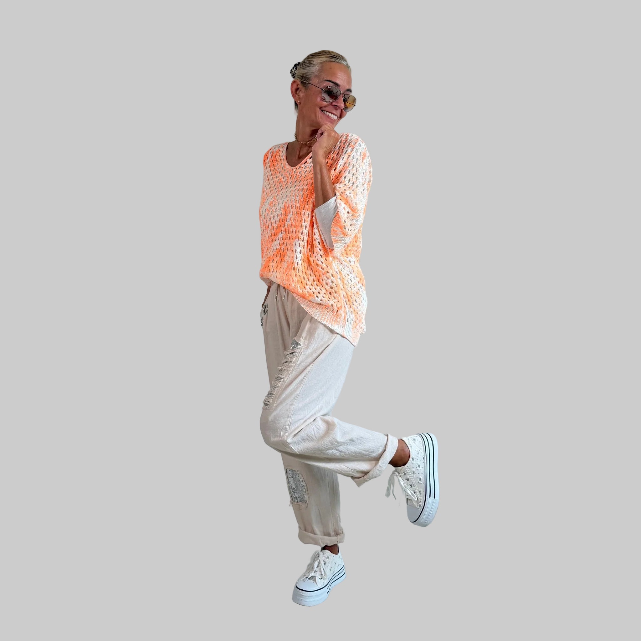 Häkelpulli Orange