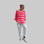 Cozy Oversize Strickweste Streifen - Farbauswahl