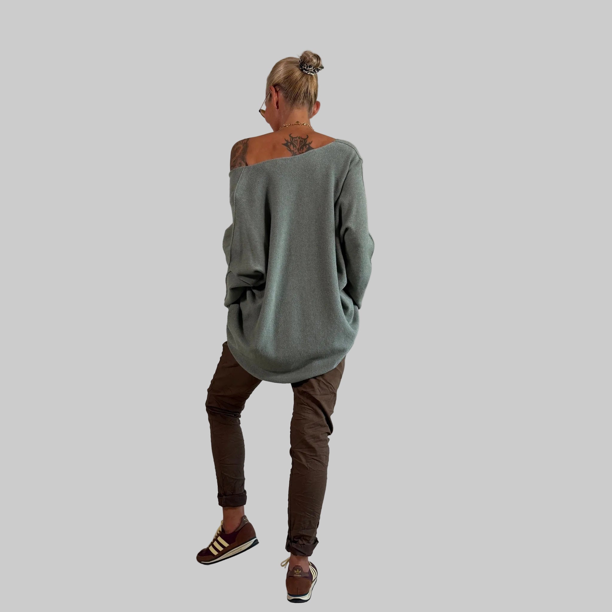 V-Feinstrickpullover Oversize - Farbauswahl