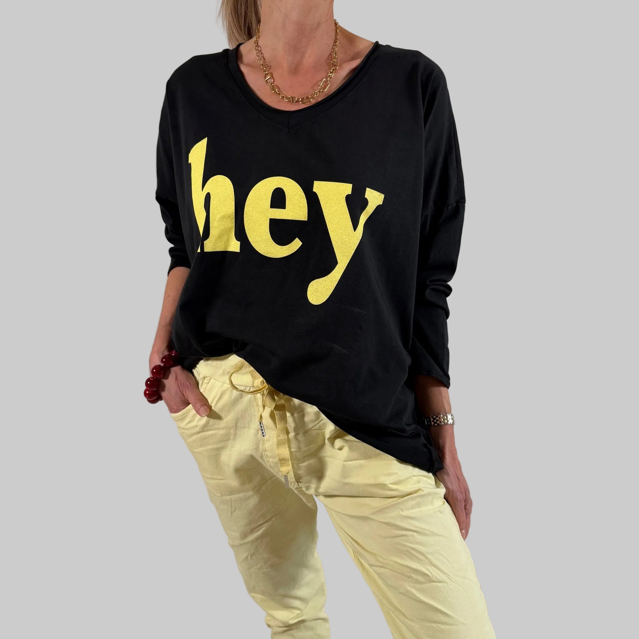 Langarmshirt Hey - Farbauswahl