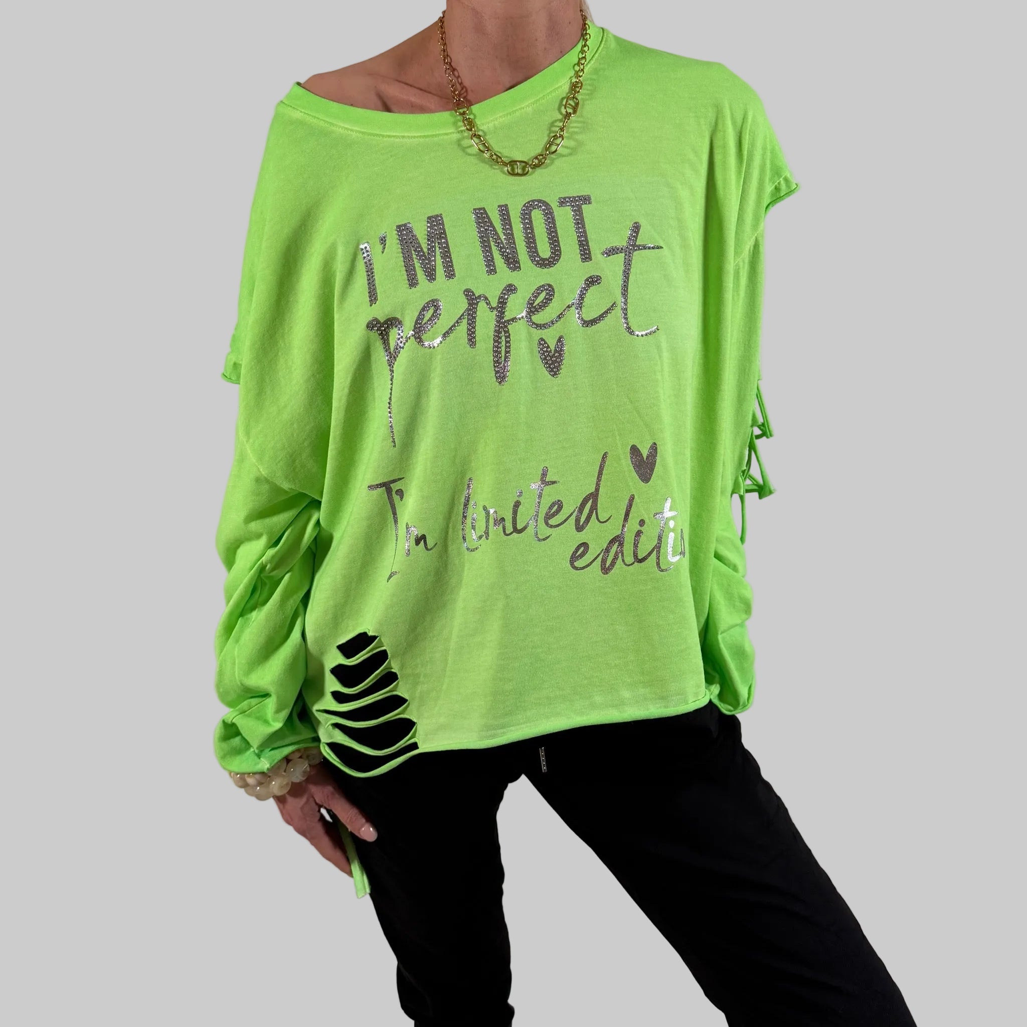 Langarmshirt Schnüroptik - Farbauswahl