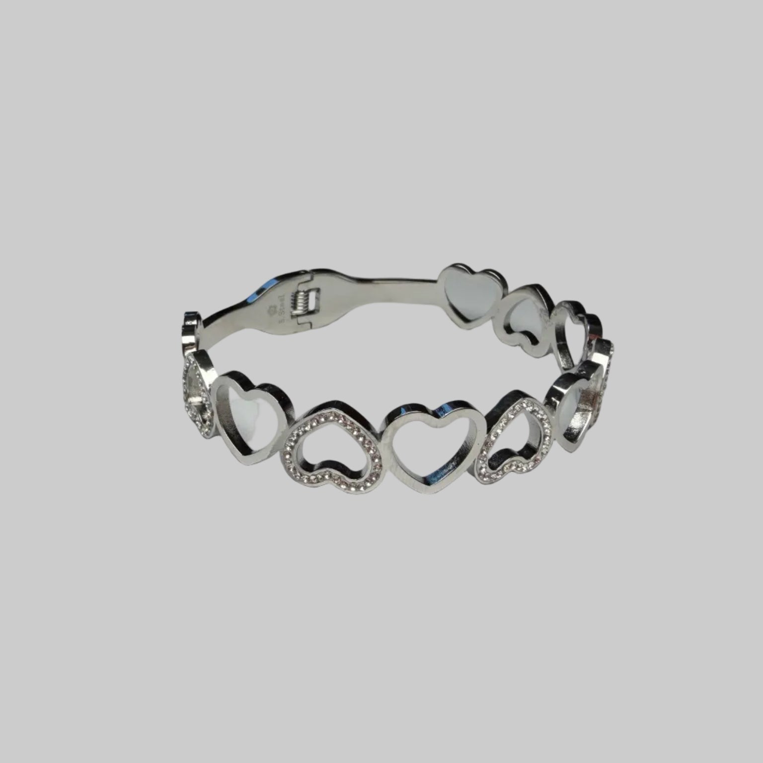 Herz Gliederarmreif Silber