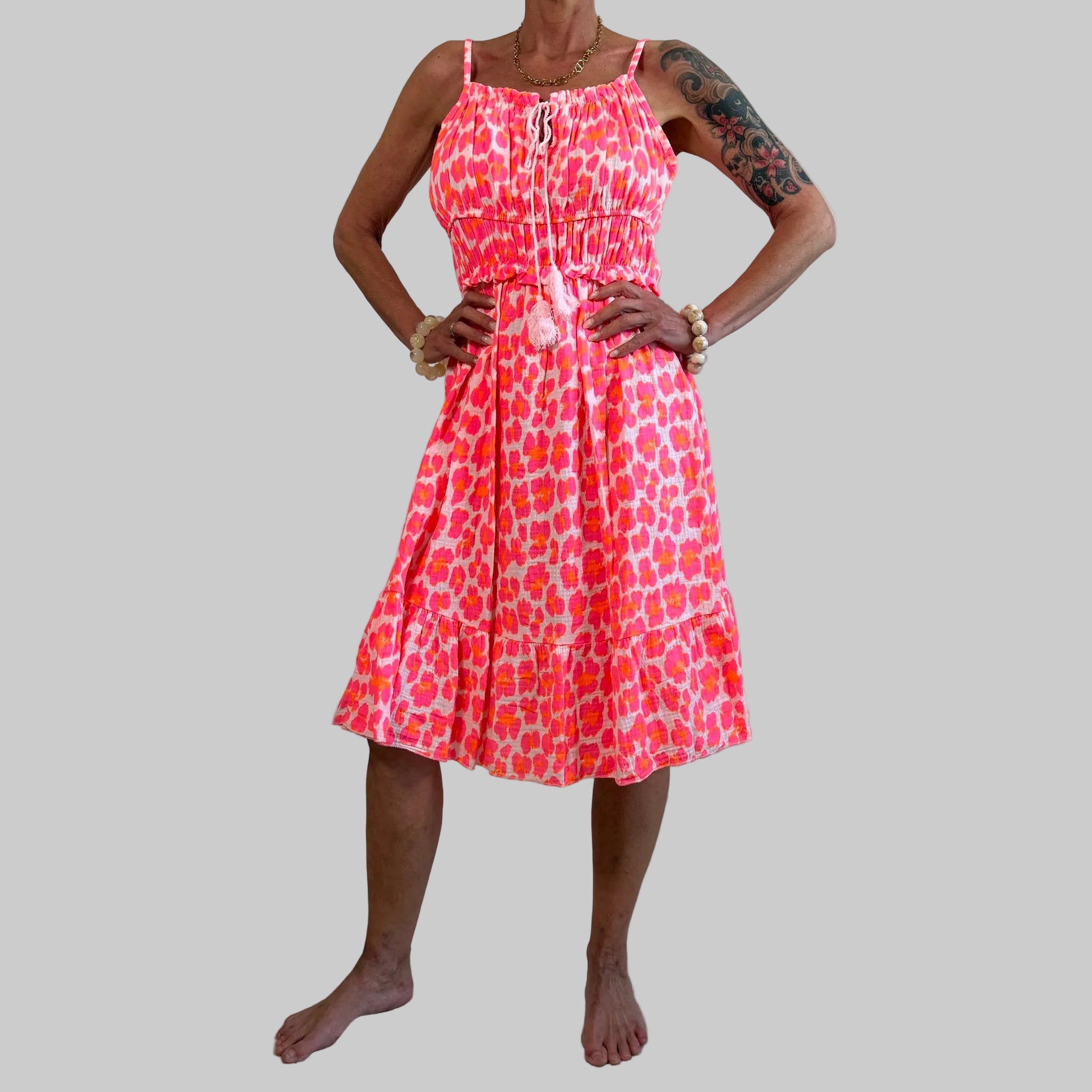 Musselin Sommerkleid kurz - Farbauswahl