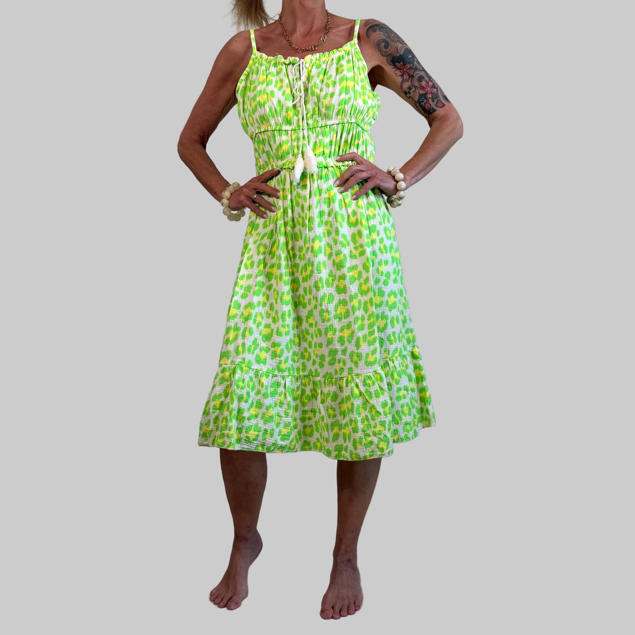 Musselin Sommerkleid kurz - Farbauswahl