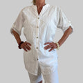 Longbluse Lochmuster