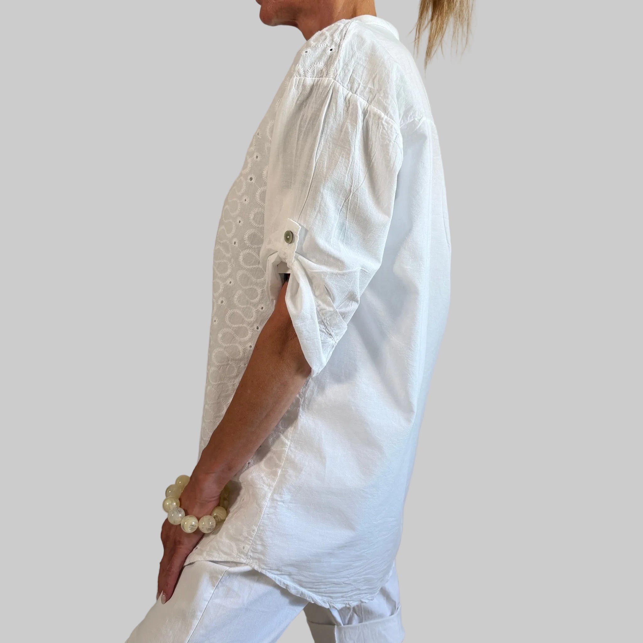 Longbluse Stickerei