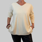 V-Feinstrickpullover