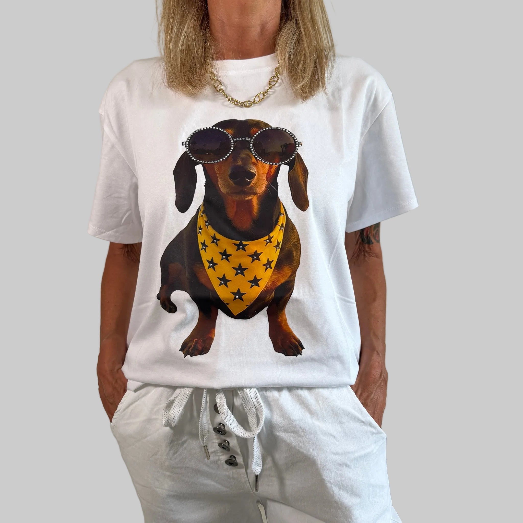 T-Shirt Dackel Glitzerbrille
