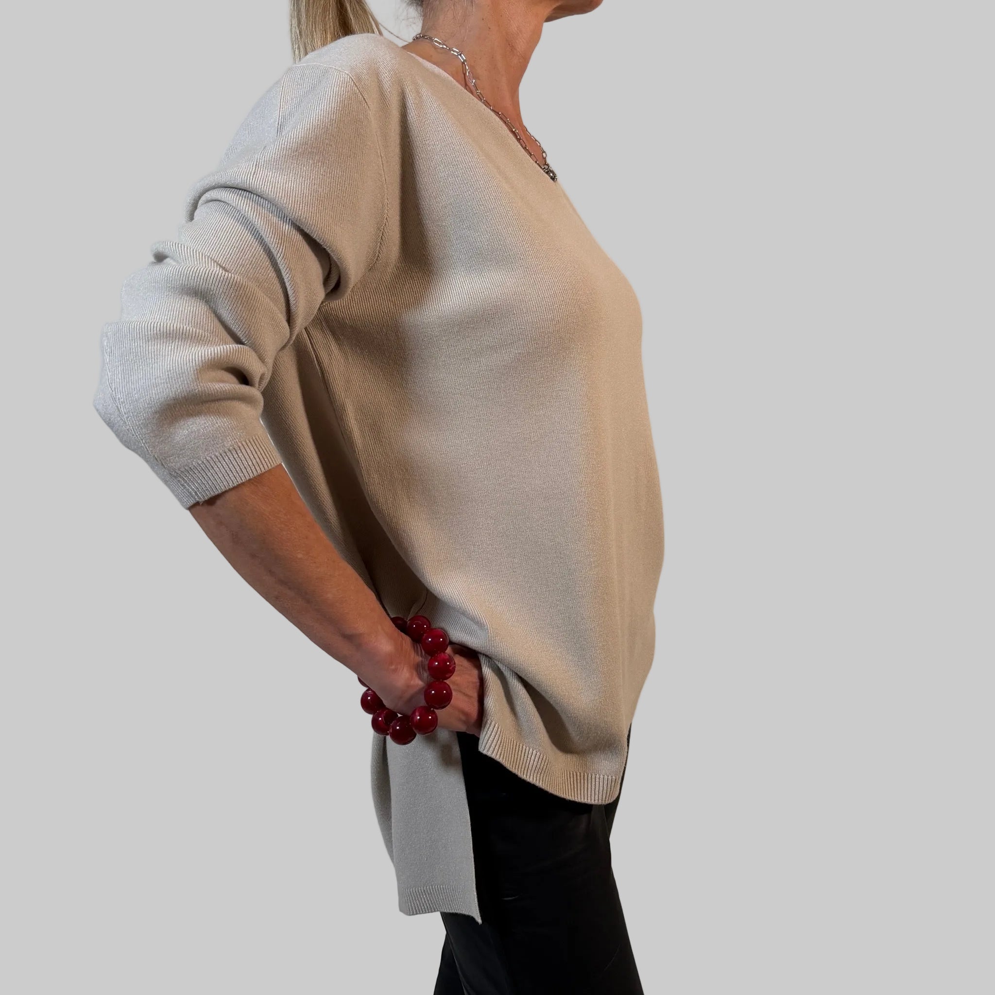 V-Feinstrickpullover
